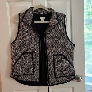 J. Crew Black & Tan Chevron Vest
